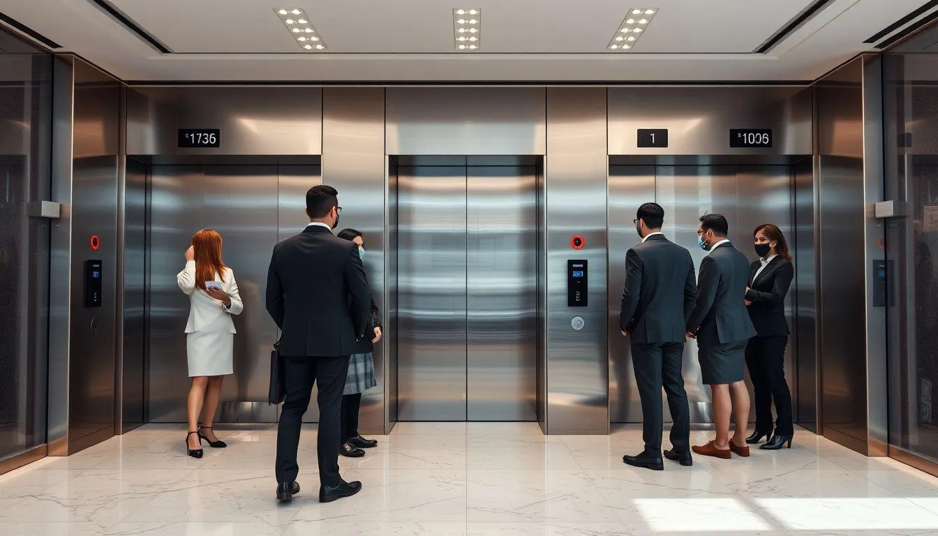 Perbedaan Cara Menggunakan Lift di Berbagai Tempat (c) Ilustrasi AI