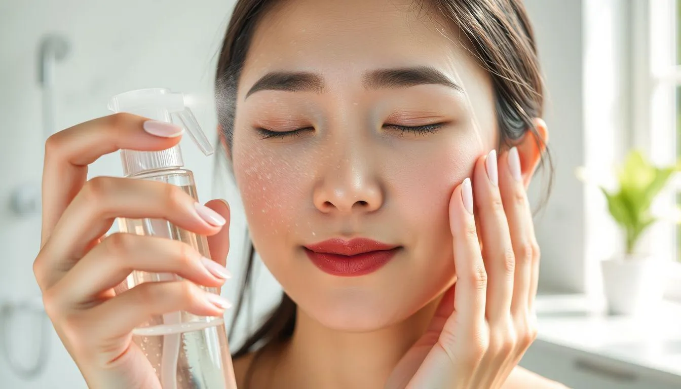 3. Cara Menggunakan Micellar Water Tanpa Kapas dengan Metode Spray (c) Ilustrasi AI