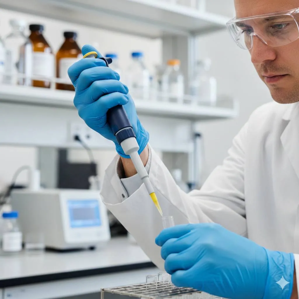 Jenis-Jenis Mikropipet Berdasarkan Volume dan Fungsinya (c) Ilustrasi AI