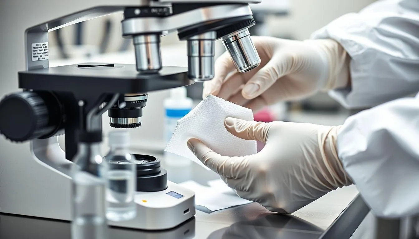 Perawatan dan Penyimpanan Mikroskop (c) Ilustrasi AI