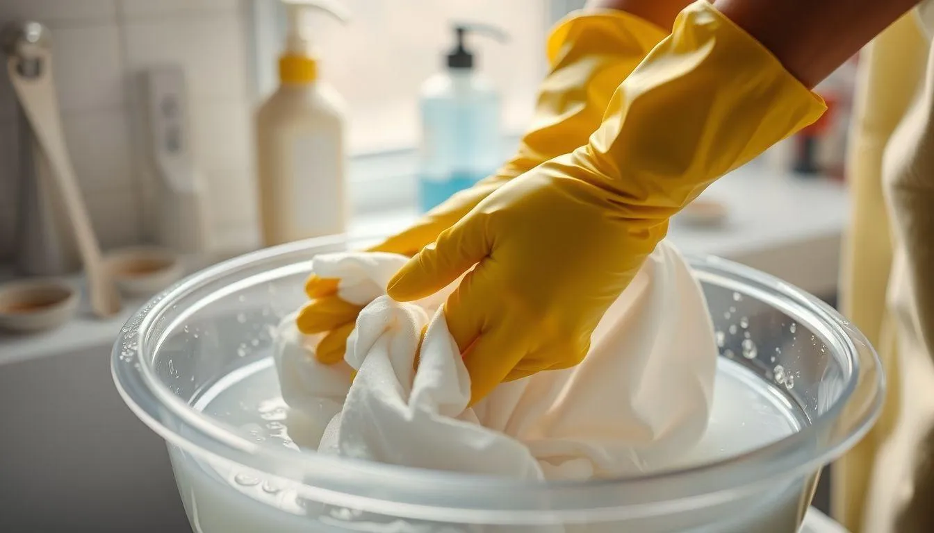 Cara Menggunakan Pemutih Pakaian untuk Cuci Tangan (c) Ilustrasi AI