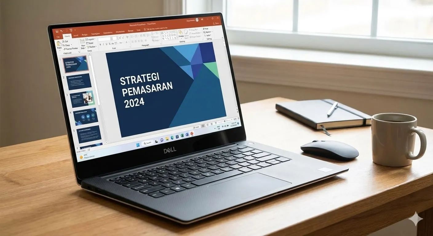 Menyisipkan Gambar, Bentuk, dan Elemen Visual (c) Ilustrasi AI