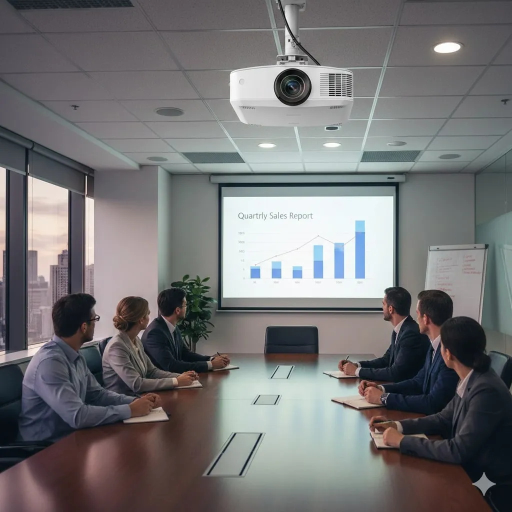 Cara Menyalakan Proyektor dengan Benar (c) Ilustrasi AI