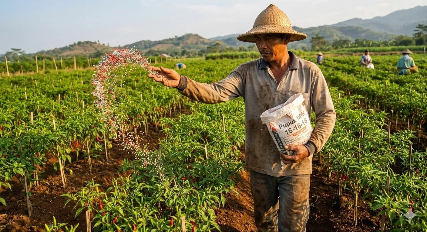 Dosis Pupuk NPK 16 16 16 untuk Tanaman Cabe (c) Ilustrasi AI