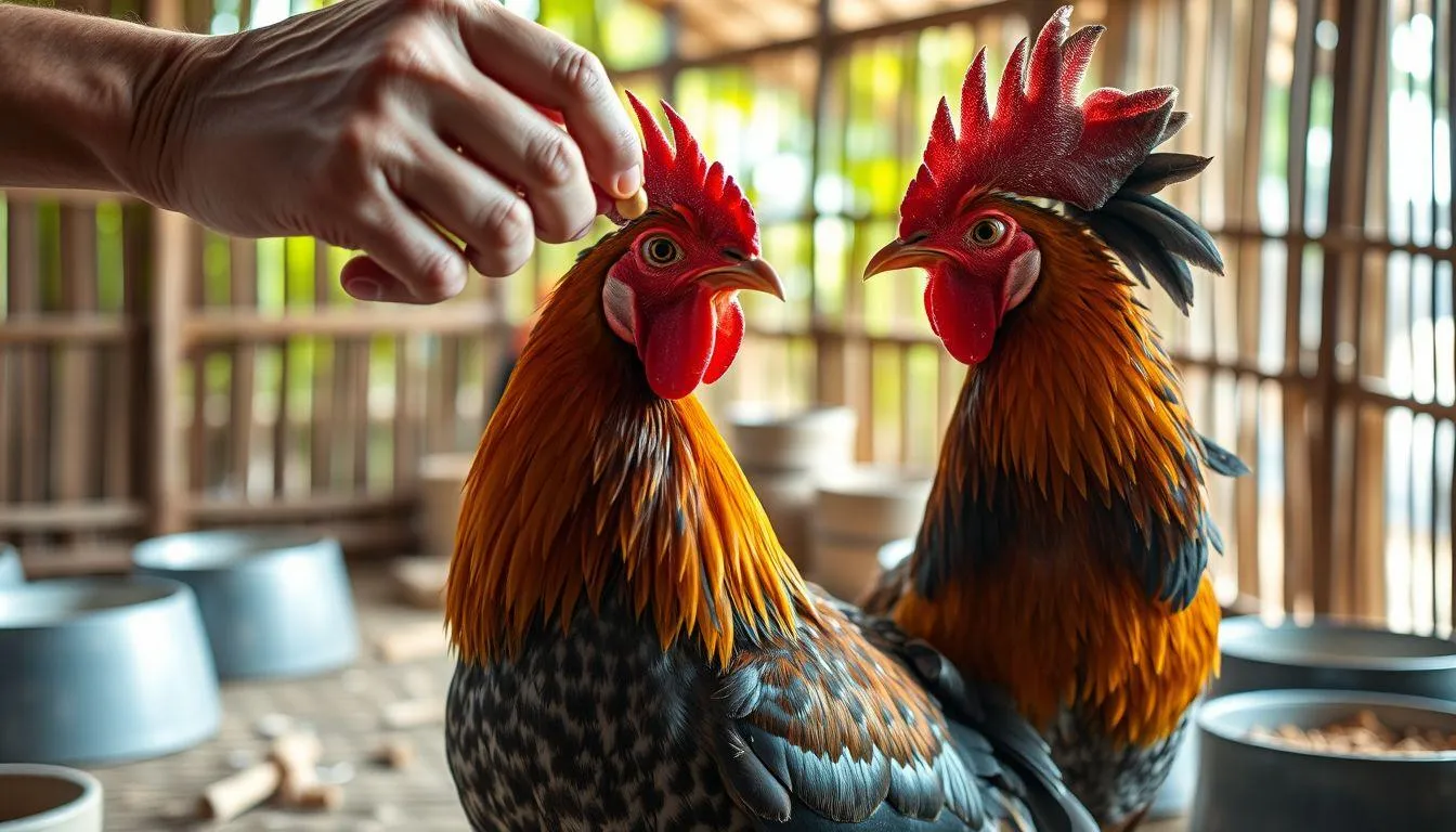 4. Cara Menggunakan Rainbow dalam Program Conditioning Ayam Aduan (c) Ilustrasi AI