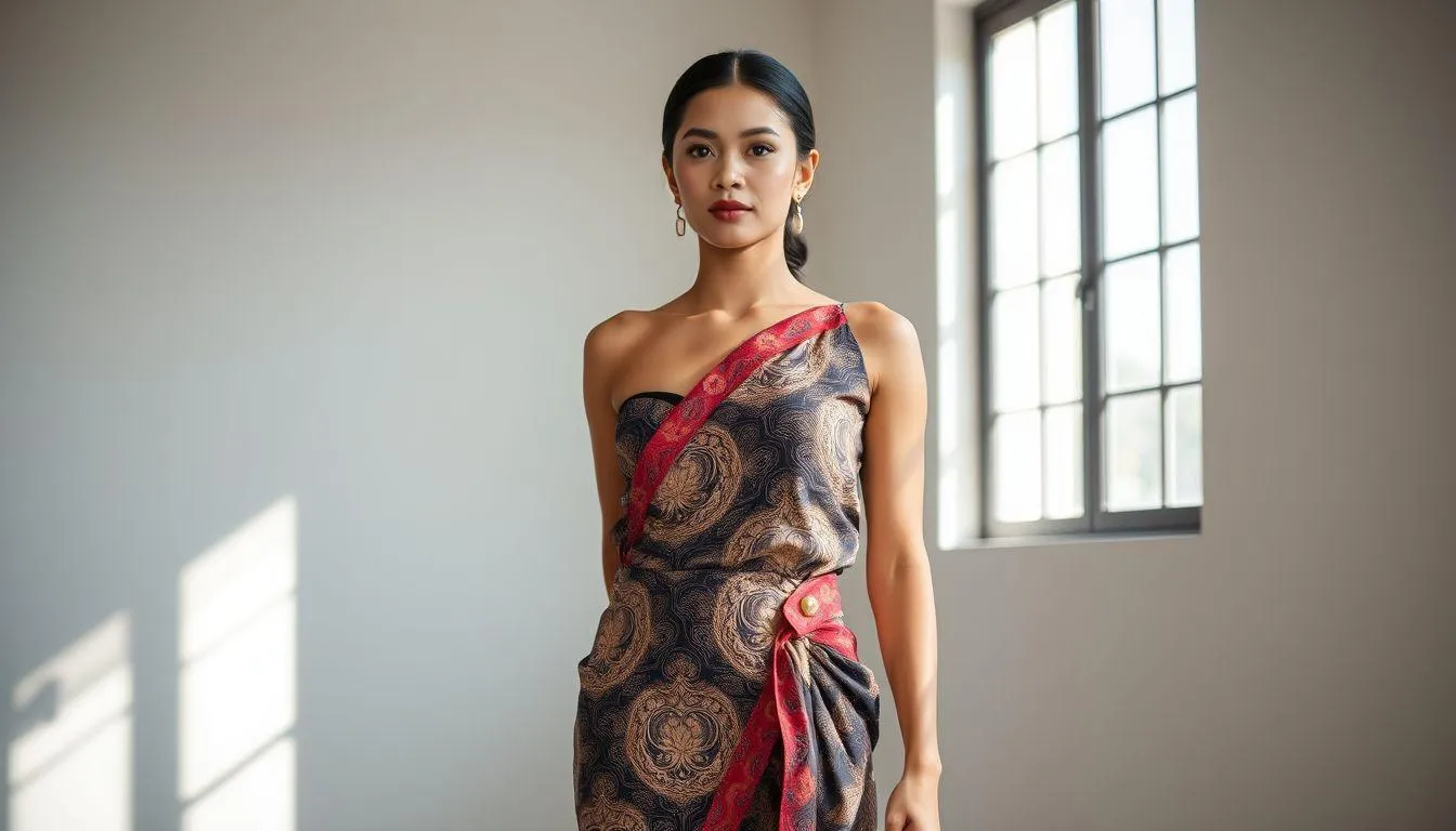 Cara Menggunakan Rok Lilit dengan Kancing (c) Ilustrasi AI