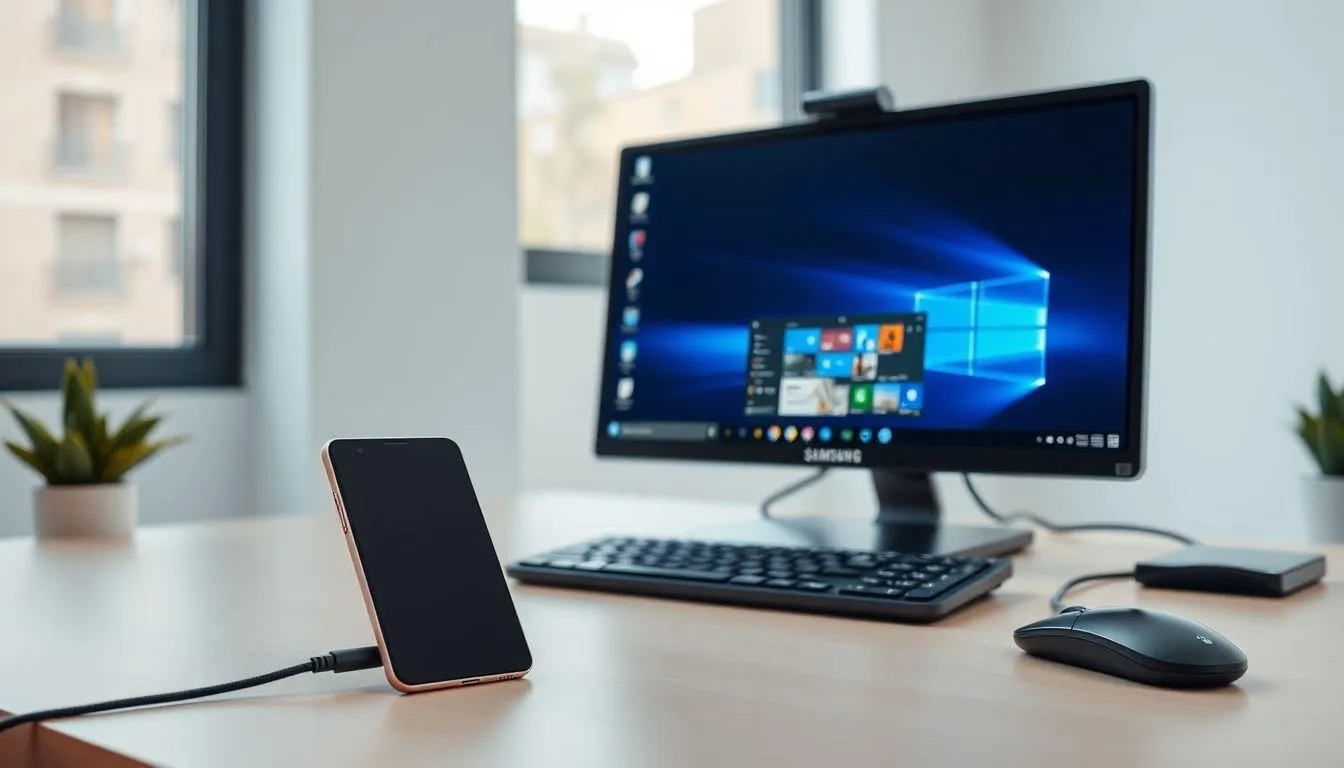 Cara Menggunakan Samsung DeX di PC atau Laptop (c) Ilustrasi AI