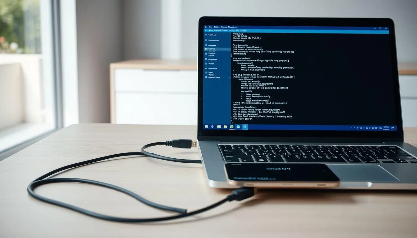 Cara Menggunakan Scrcpy dengan Koneksi USB (c) Ilustrasi AI