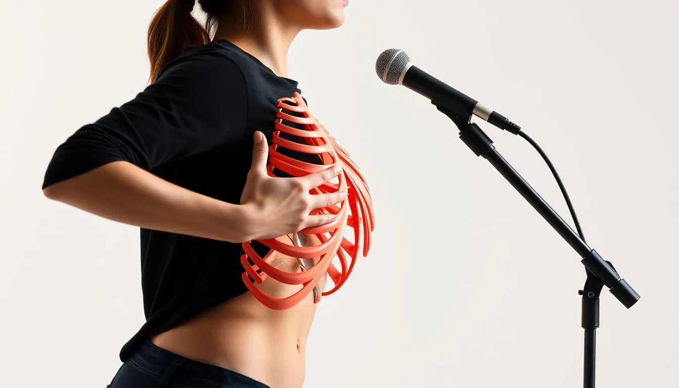 Teknik Pernapasan Diafragma sebagai Dasar Suara Perut (c) Ilustrasi AI