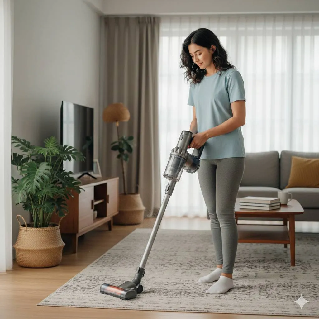 Persiapan Sebelum Menggunakan Vacuum Cleaner (c) Ilustrasi AI