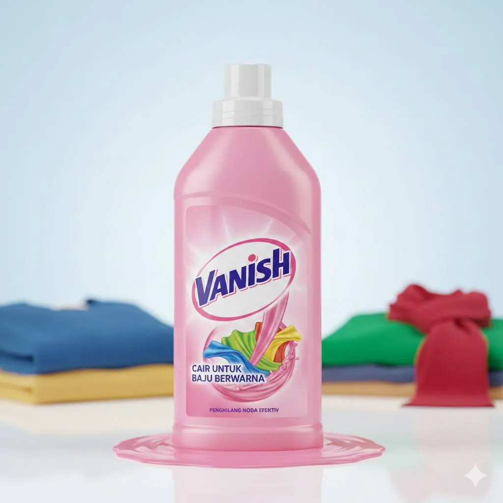 Langkah-Langkah Menggunakan Vanish Cair untuk Baju Berwarna (c) Ilustrasi AI