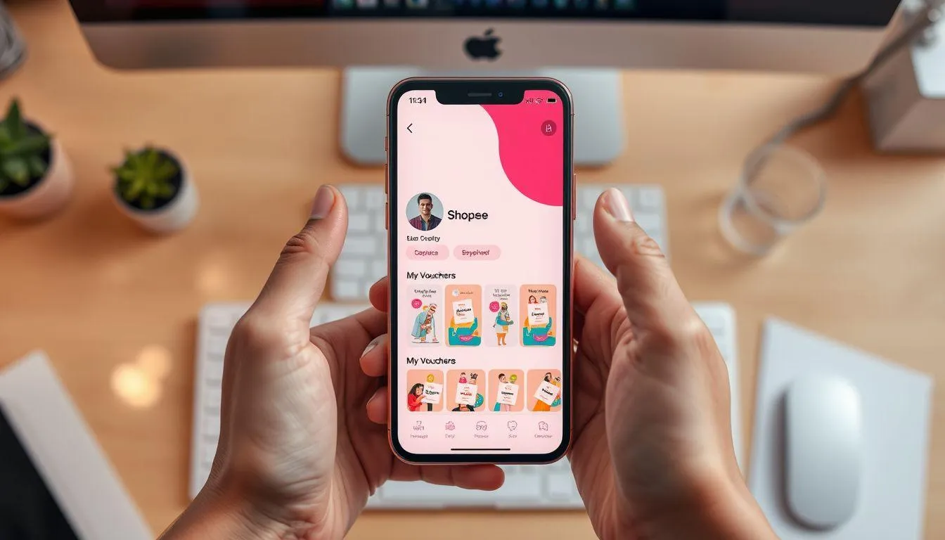 Cara Menggunakan Voucher Shopee Lewat Menu Profil (c) Ilustrasi AI