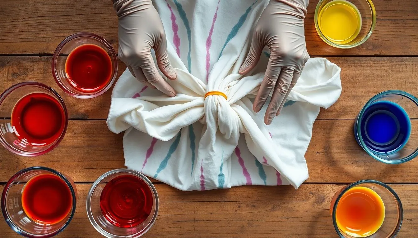 5. Cara Menggunakan Wantex Pewarna Pakaian untuk Membuat Motif Tie Dye (c) Ilustrasi AI