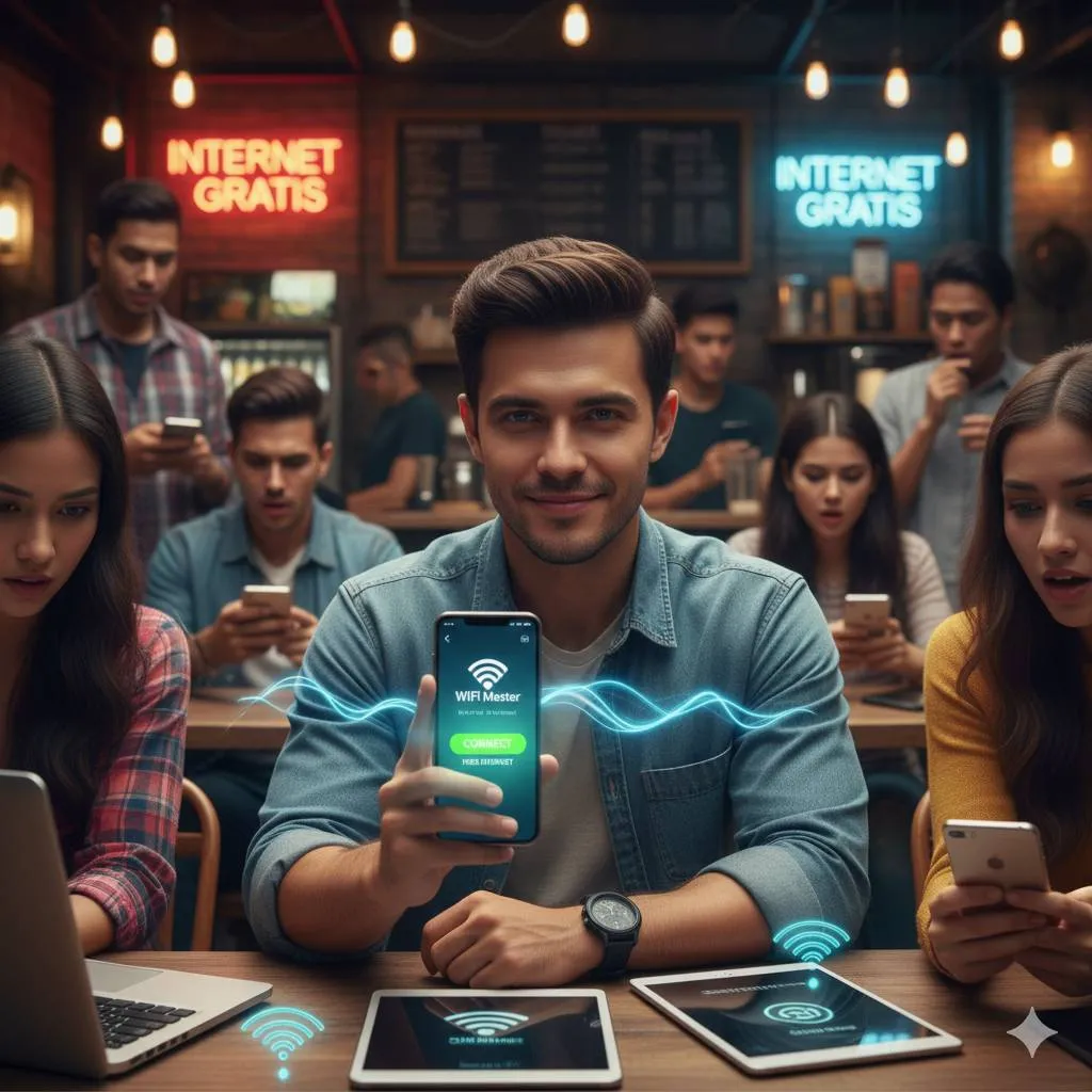 Cara Berbagi Koneksi WiFi dengan WiFi Master (c) Ilustrasi AI
