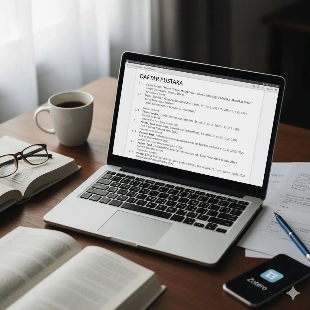 Cara Membuat Sitasi dan Daftar Pustaka dengan Zotero (c) Ilustrasi AI