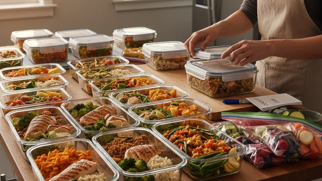 Menerapkan Meal Prep dan Batch Cooking (c) Ilustrasi AI