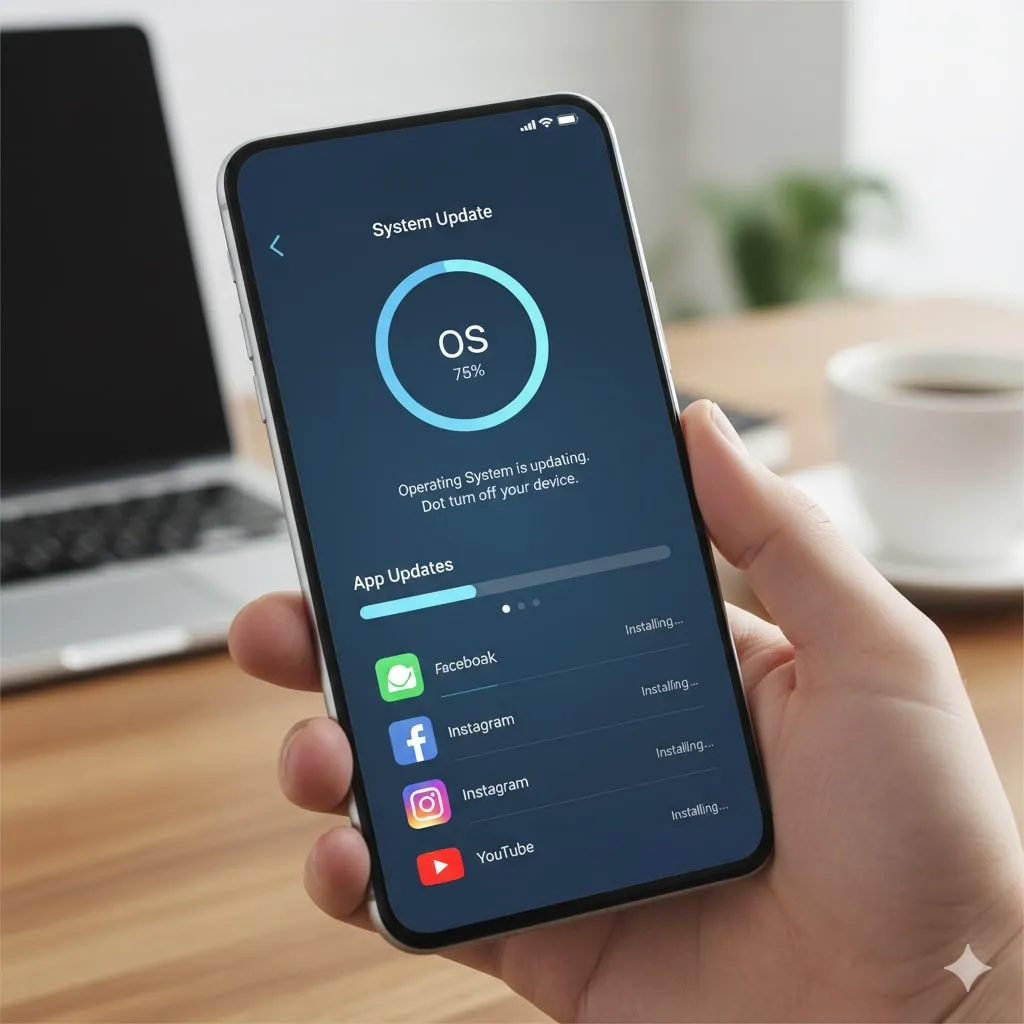 7. Memperbarui Sistem Operasi dan Aplikasi (c) Ilustrasi AI
