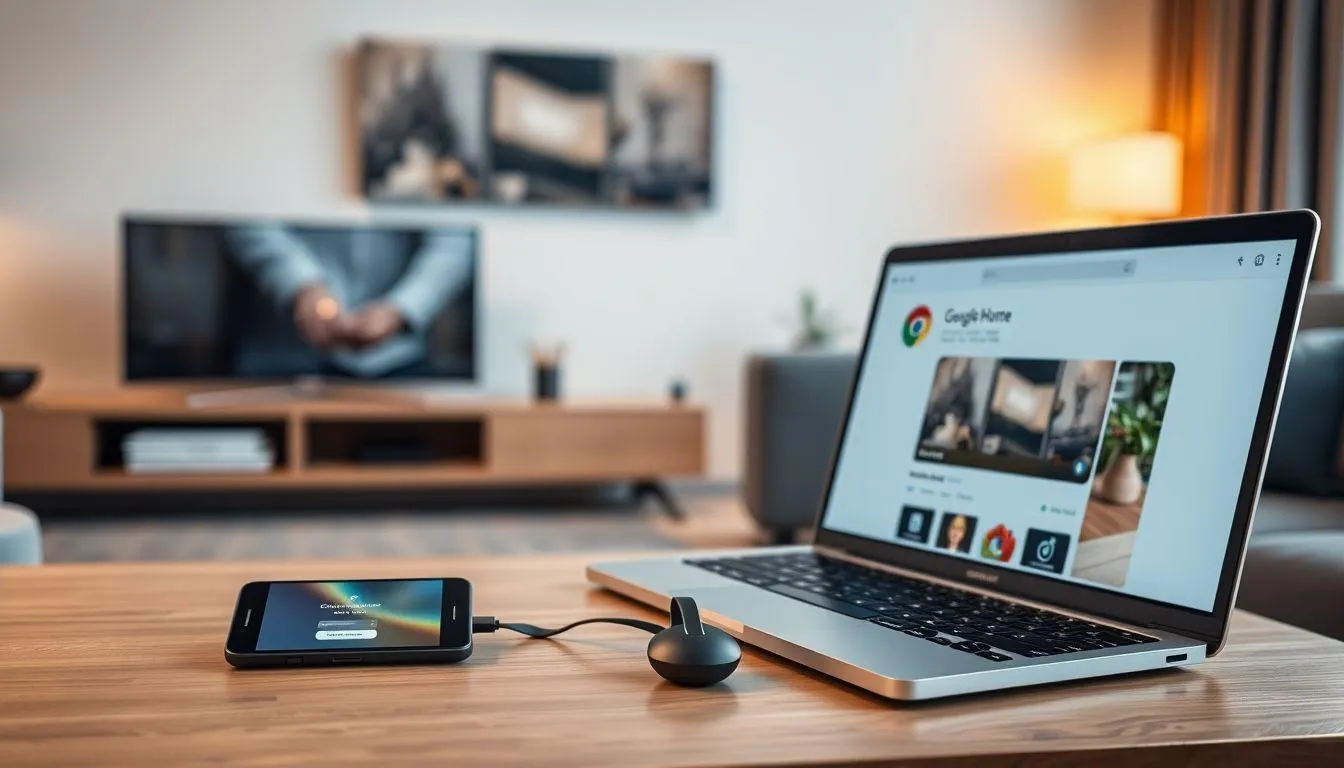 3. Cara Menghubungkan Laptop ke TV Menggunakan Google Chromecast (c) Ilustrasi AI