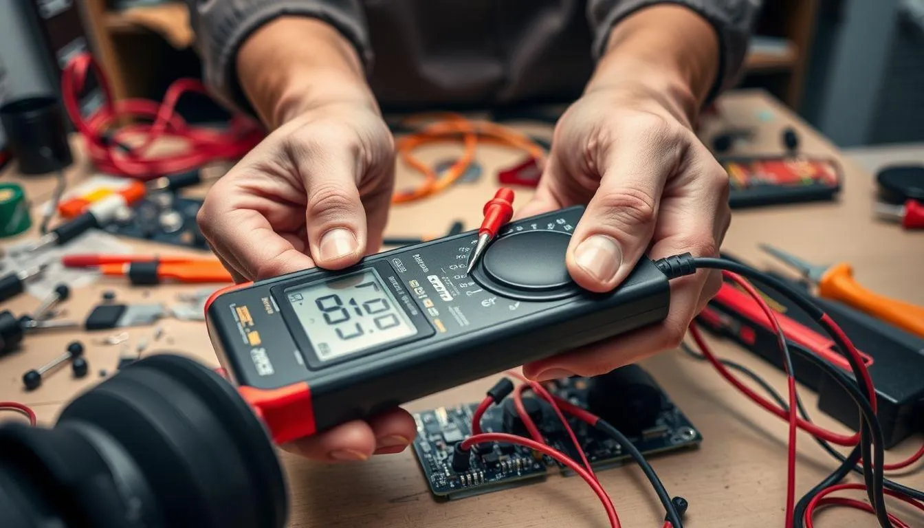 1. Cara Mengukur Hambatan Menggunakan Multimeter Digital (c) Ilustrasi AI