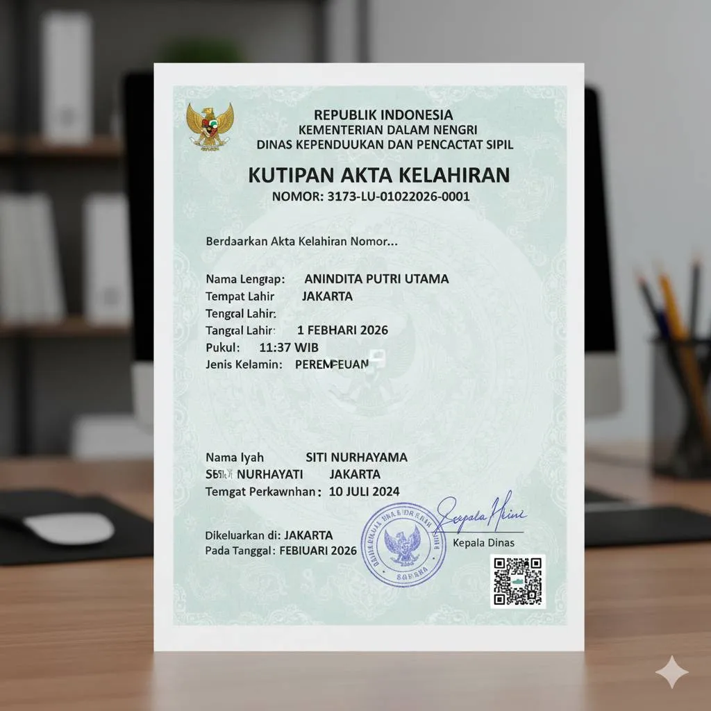 Pengurusan Akta Kelahiran yang Hilang atau Rusak (c) Ilustrasi AI