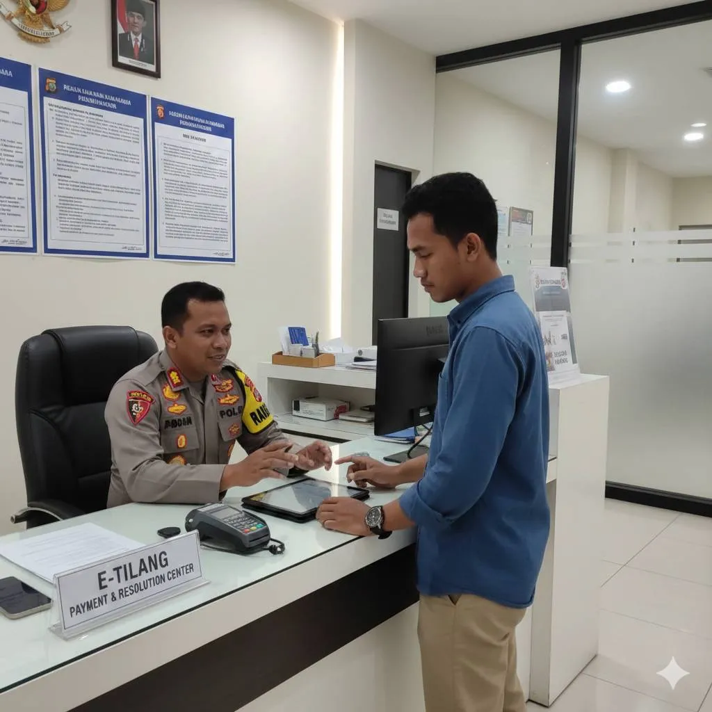 Pengambilan Barang Bukti Setelah Pembayaran (c) Ilustrasi AI