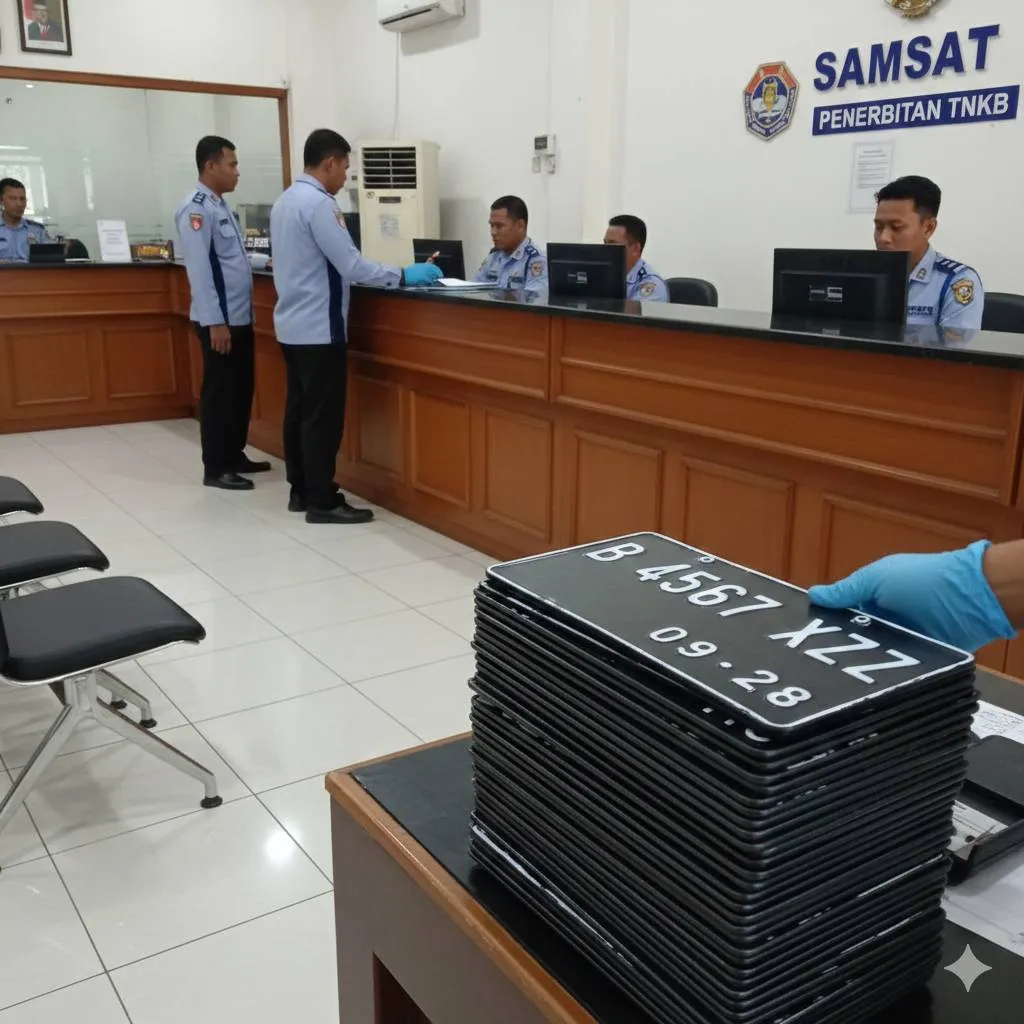 Apa Itu Ganti Plat Motor dan Mengapa Harus Dilakukan? (c) Ilustrasi AI