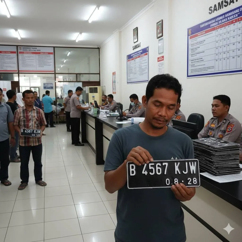 Prosedur Lengkap Cara Mengurus Ganti Plat Motor di Samsat (c) Ilustrasi AI