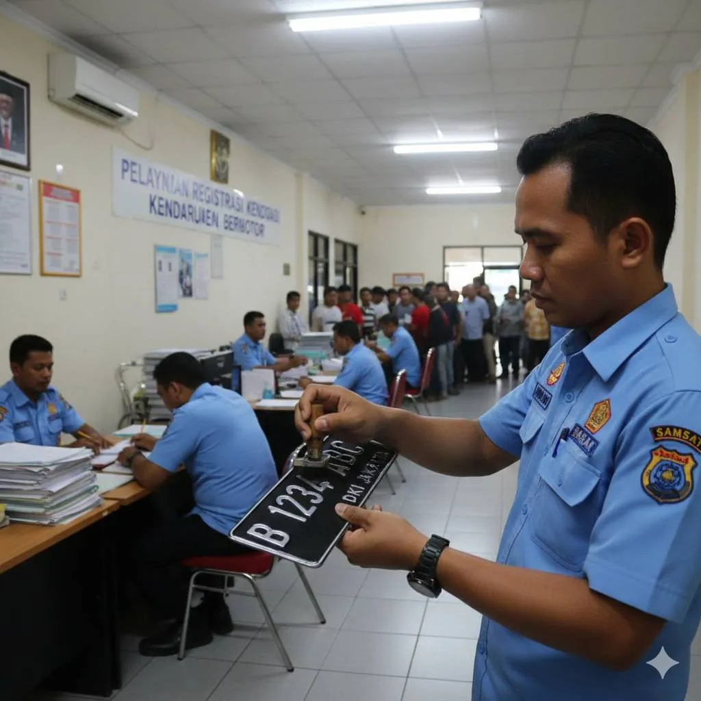 Perbedaan Ganti Plat Motor dengan Perpanjangan STNK Tahunan (c) Ilustrasi AI