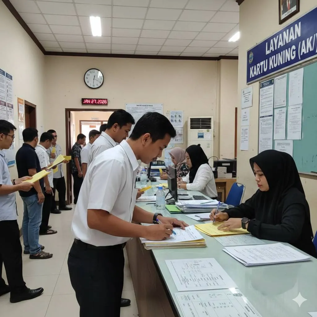 Cara Mengurus Kartu Kuning Secara Online Melalui Karirhub (c) Ilustrasi AI