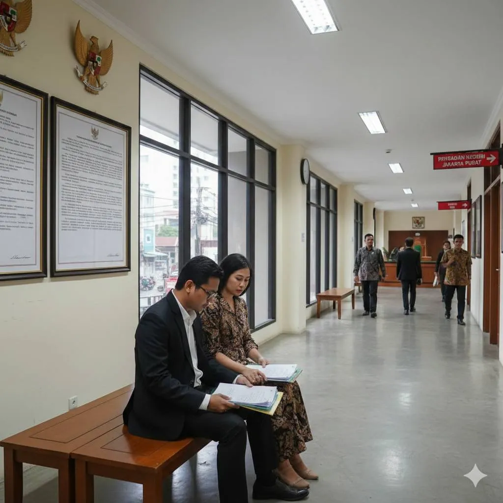 9. Mengikuti Persidangan dan Pembuktian  (c) Ilustrasi AI