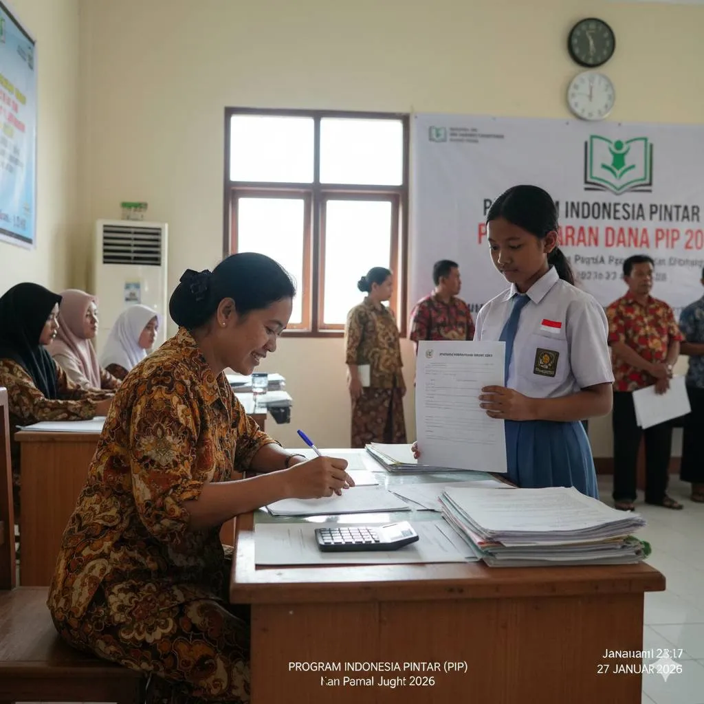 Mencairkan Dana PIP di Bank  (c) Ilustrasi AI