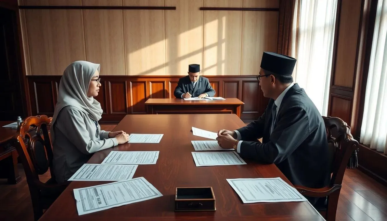 Menghadiri Sidang Pemeriksaan Perkara (c) Ilustrasi AI