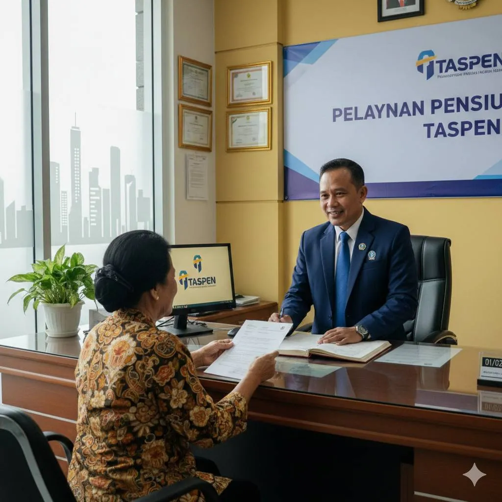 Cara Mengurus Taspen Pensiun Melalui Kantor Cabang (c) Ilustrasi AI