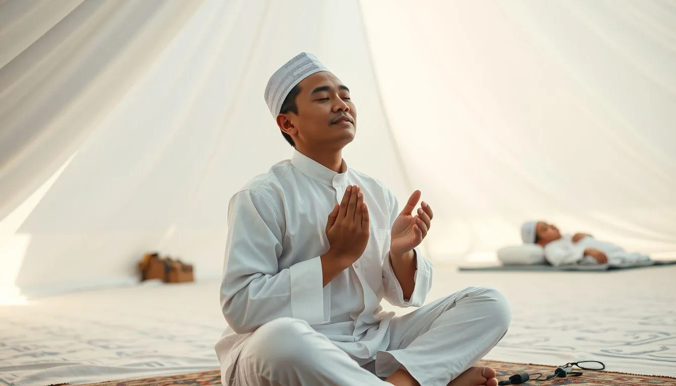 Menjaga Kebersihan Mental dan Spiritual Selama di Mina (c) Ilustrasi AI