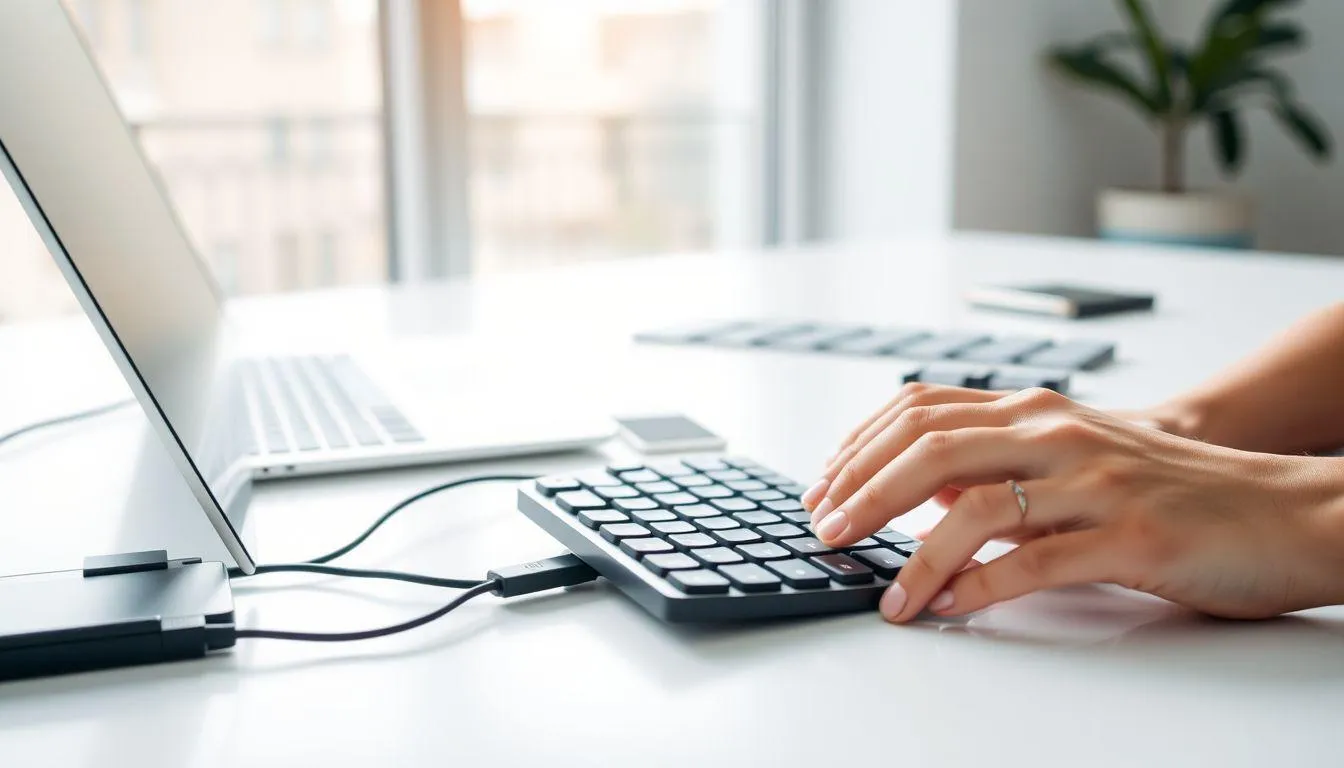 Menghubungkan dan Menggunakan Keyboard Eksternal (c) Ilustrasi AI