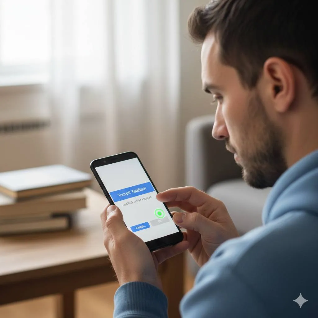 Cara Menonaktifkan TalkBack Melalui Tombol Volume (c) Ilustrasi AI