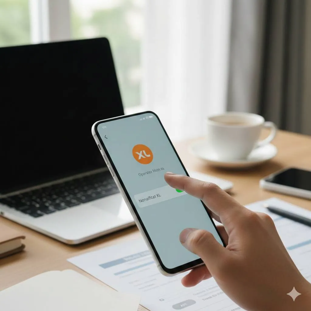 Menggunakan Aplikasi myXL untuk Penonaktifan (c) Ilustrasi AI