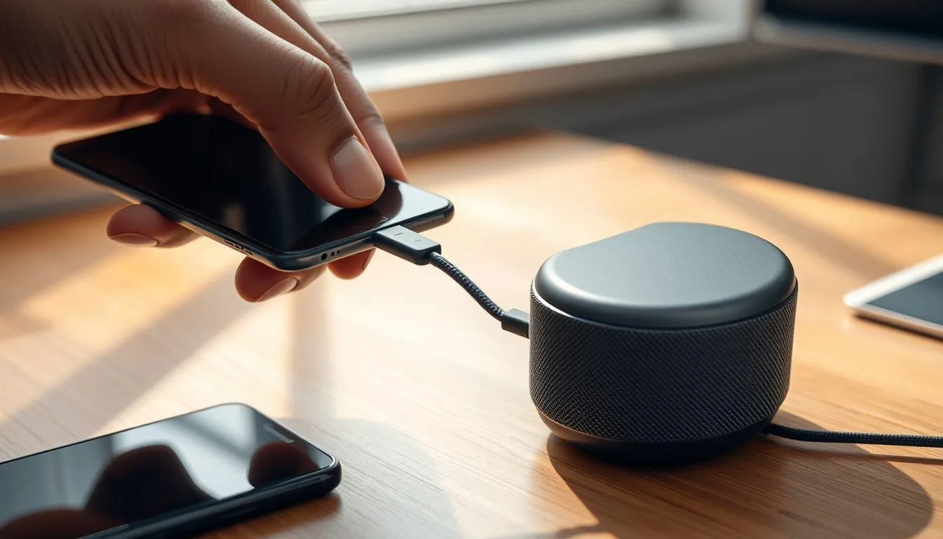 Langkah-Langkah Menyambungkan HP ke Speaker dengan Kabel Data (c) Ilustrasi AI