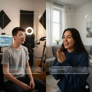 Pengertian Menyatukan Video di TikTok (c) Ilustrasi AI