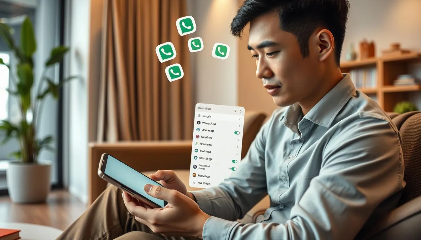 Menyesuaikan Pengaturan Notifikasi (c) Ilustrasi AI