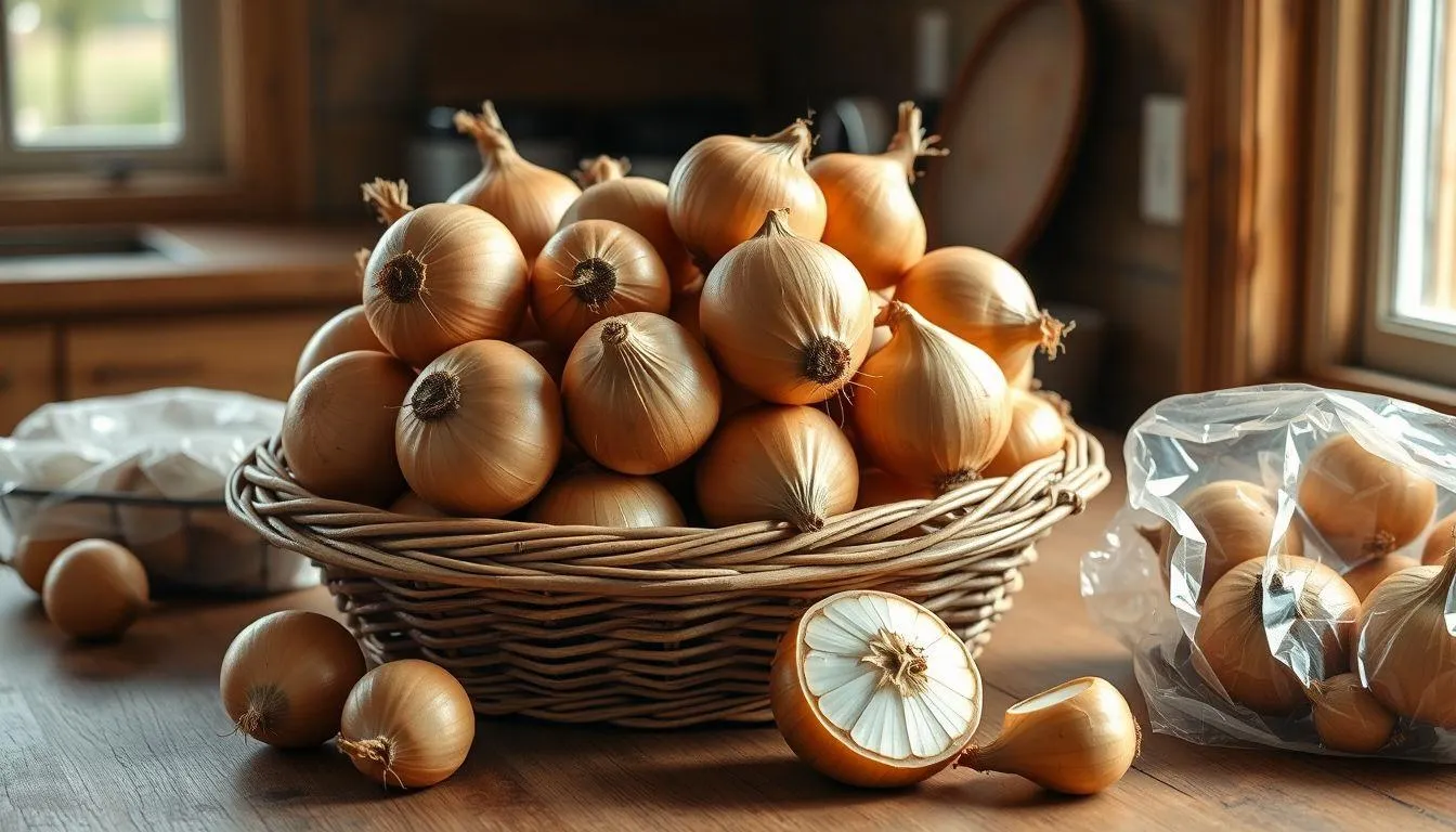 Cara Menyimpan Bawang Tanpa Kulkas (c) Ilustrasi AI