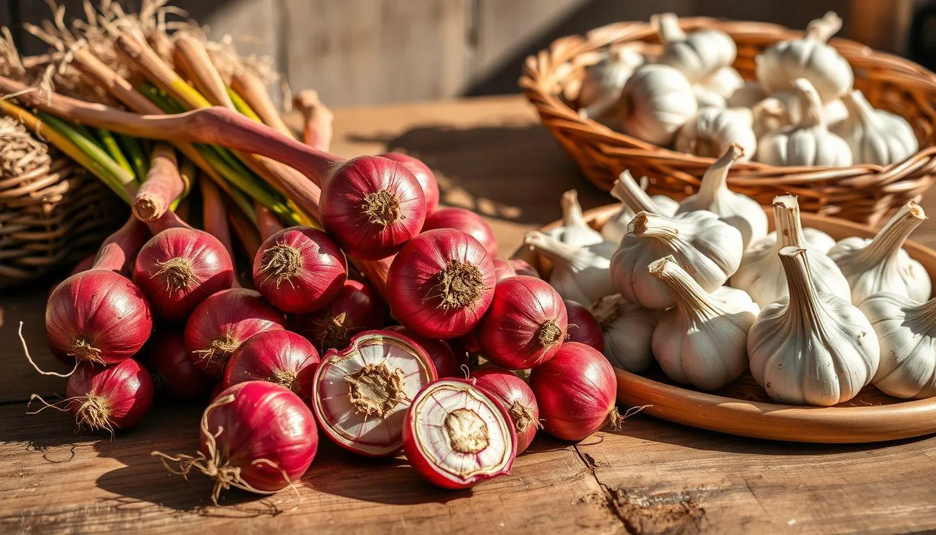 Perbedaan Penyimpanan Bawang Merah dan Bawang Putih (c) Ilustrasi AI