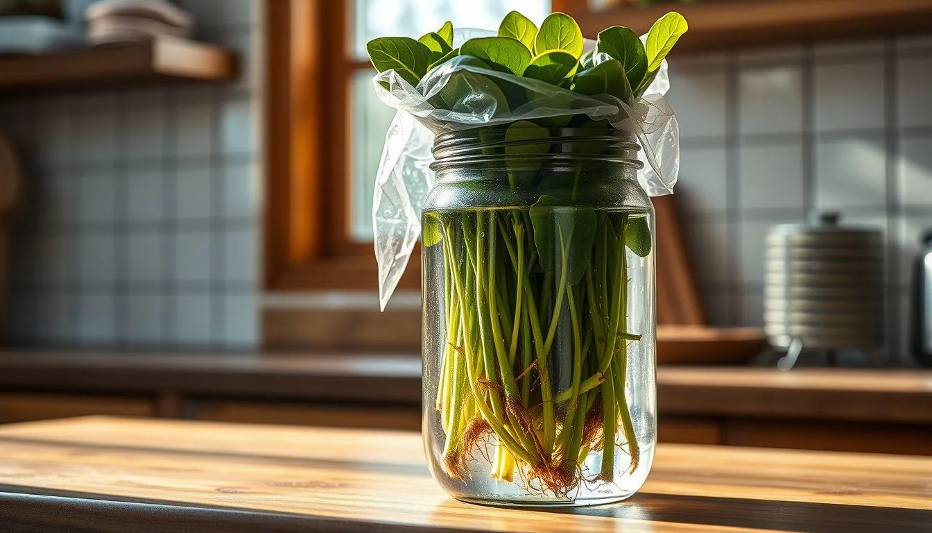 Cara Menyimpan Bayam Tanpa Kulkas (c) Ilustrasi AI