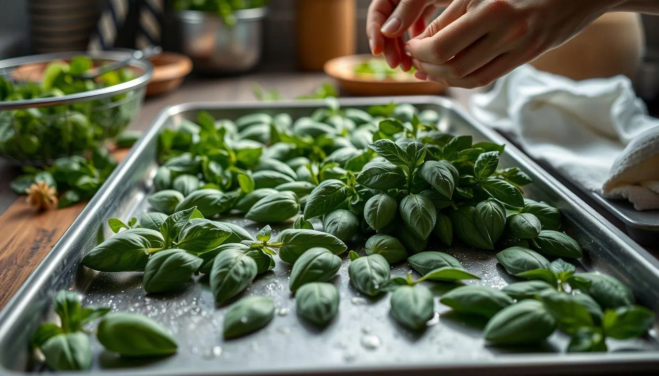 Teknik Pembekuan Daun Kemangi untuk Penyimpanan Jangka Panjang (c) Ilustrasi AI