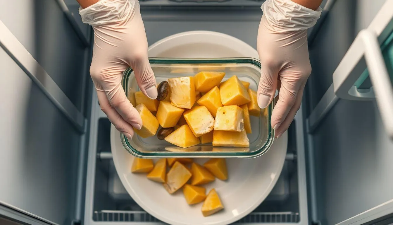 Cara Menyimpan Durian Kupas di Kulkas (c) Ilustrasi AI