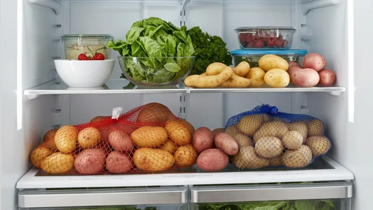 Cara Menyimpan Kentang di Kulkas (c) Ilustrasi AI