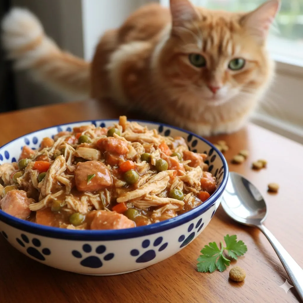 Praktik Kebersihan dalam Penyimpanan Makanan Kucing (c) Ilustrasi AI