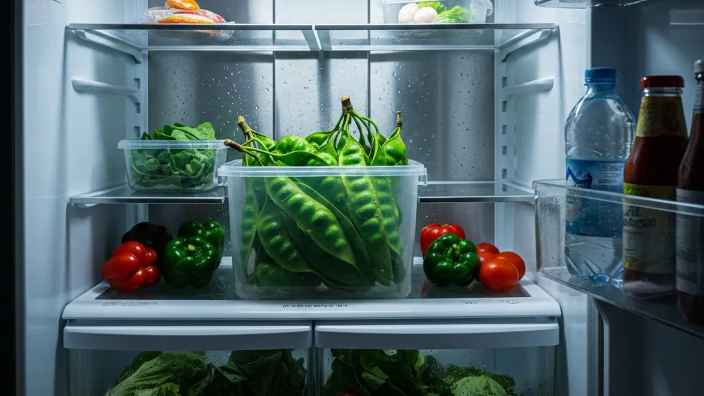 Cara Menyimpan Pete Supaya Awet di Kulkas (c) Ilustrasi AI