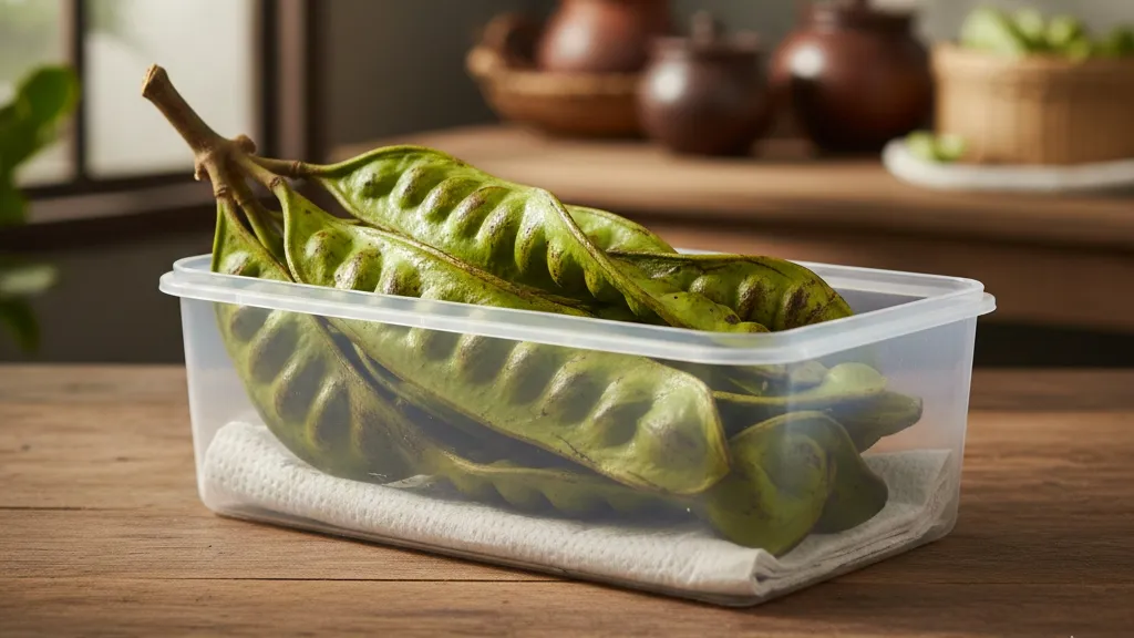 Cara Menyimpan Pete Tanpa Kulkas (c) Ilustrasi AI