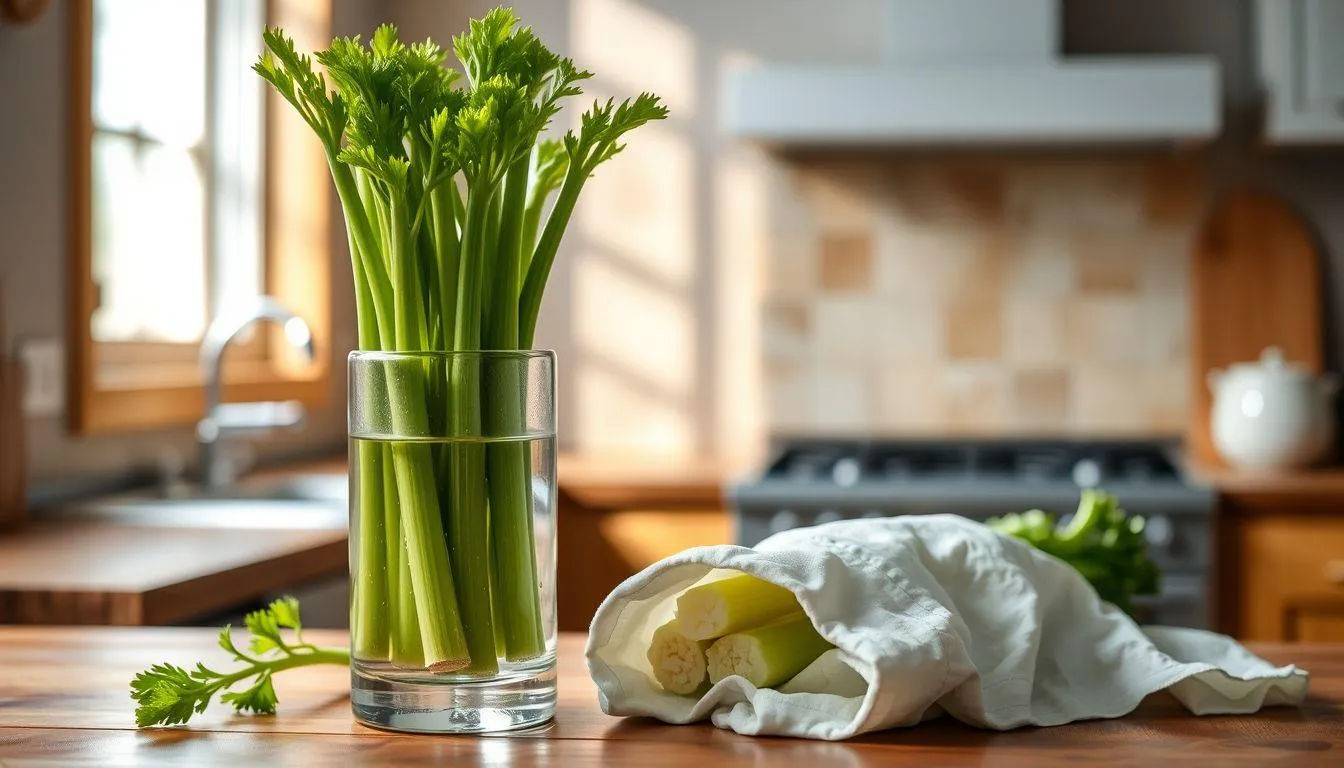 Cara Menyimpan Seledri Tanpa Kulkas (c) Ilustrasi AI